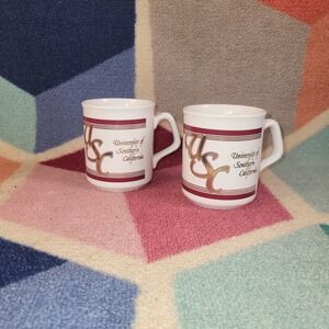 Vintage USC University of Southern California Coffee Mug Set 2 Made in England